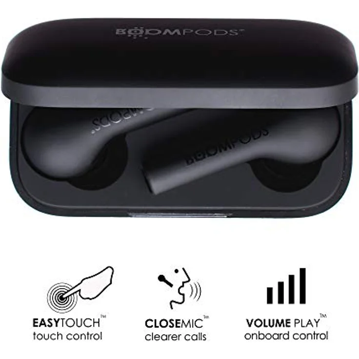 Boompods Bassline Bluetooth® Kopfhörer In Ear Headset, Magnetisch, Noise Cancelling, Touch-Steuerung Schwarz (BTWSBK) – Bild 7