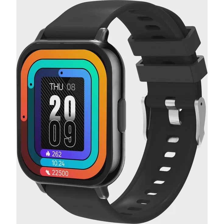 DENVER SWC-176B, Bluetooth-Smartwatch mit 1,81"-TFT-Display, IP65, Herzfrequenzsensor, schwarz