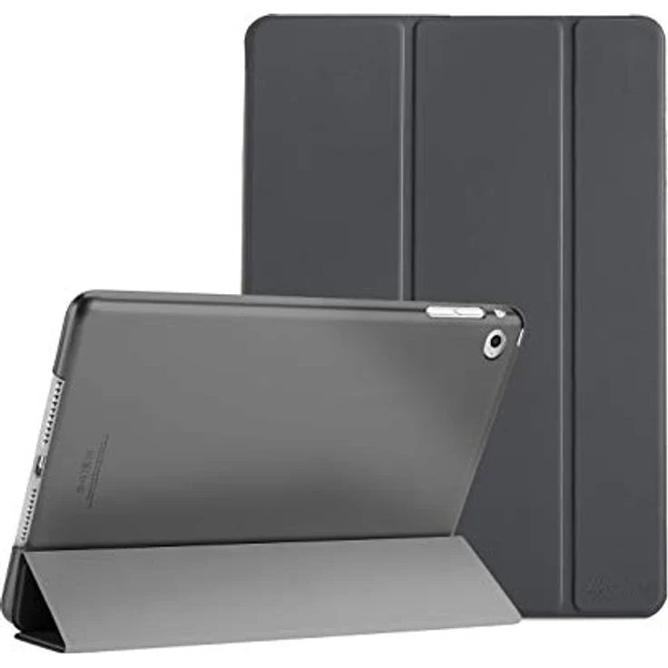 ProCase Hülle für iPad Air 2 (A1566 A1567) - Leichte Stand Schutzhülle mit Translucent Frosted Rückseite, Automatischer Schlaf/Aufwach-Funktion, Grau – Bild 1
