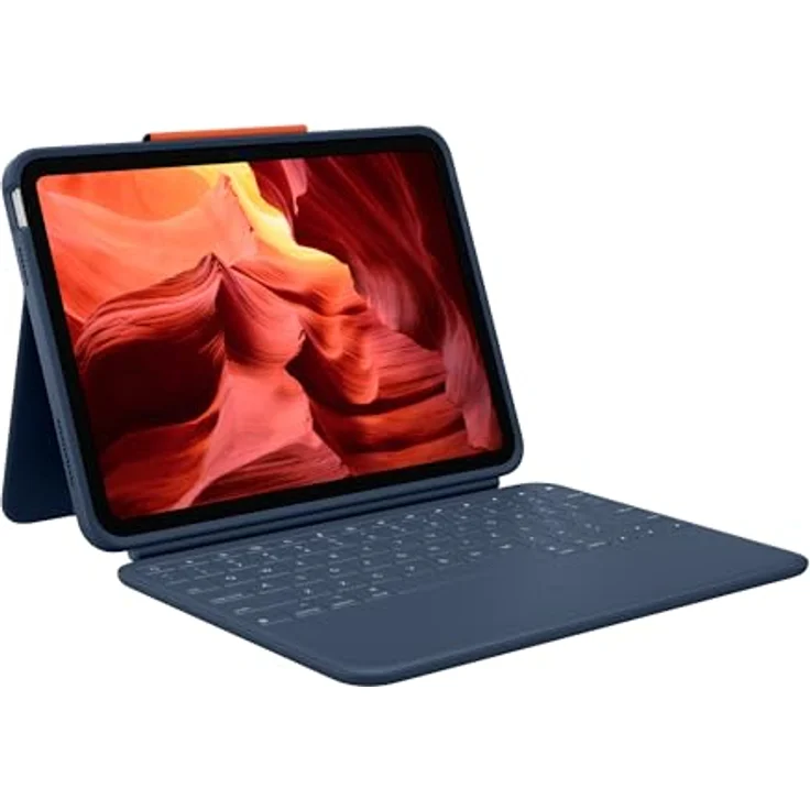 Logitech Rugged Combo 4 für iPad (10. Generation) - Schutzcase mit Smart Connector und strapazierfähiger, spritzwassergeschützter Tastatur - Blau – Bild 1