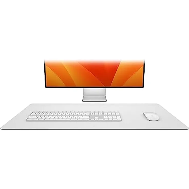 Twelve South DeskPad | Nachhaltige Leder-Verlängerungsmatte für die Maus, spritzwasserfest, rutschfeste Mausoberfläche, optimale Größe für den Displaygebrauch, Grau, Mittel