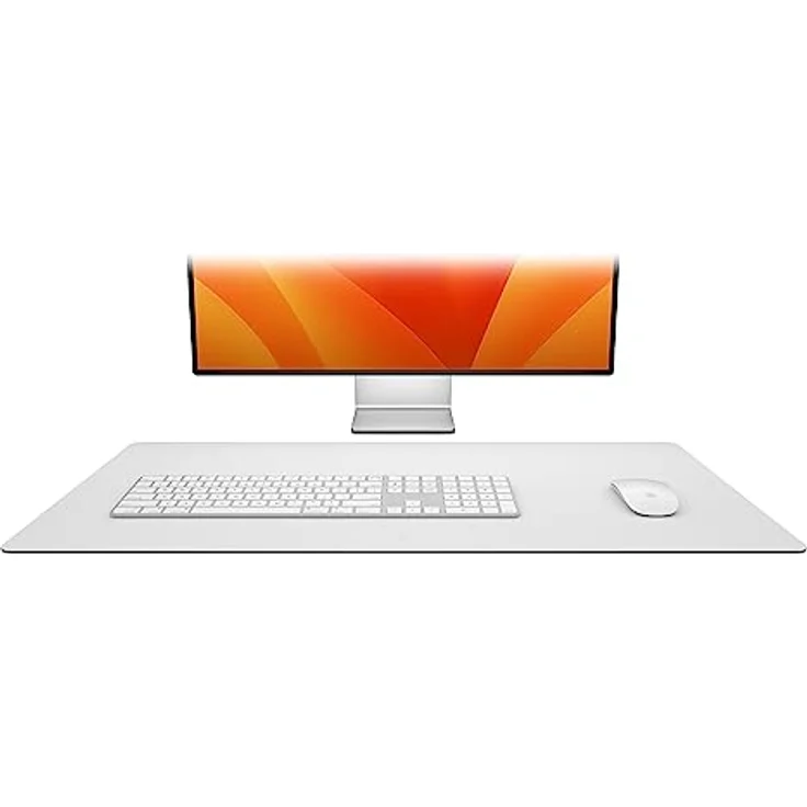 Twelve South DeskPad | Nachhaltige Leder-Verlängerungsmatte für die Maus, spritzwasserfest, rutschfeste Mausoberfläche, optimale Größe für den Displaygebrauch, Grau, Mittel – Bild 1