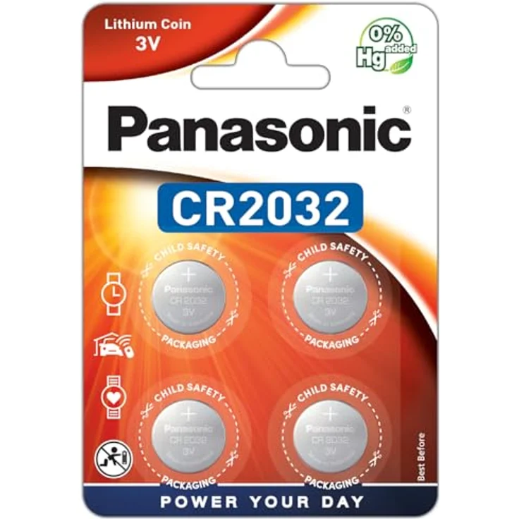 Panasonic CR2032 Lithium Knopfzelle, 3V, 4er Pack – Bild 2