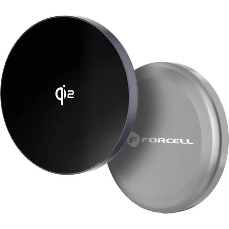 Forcell F-Energy Smart Charge, Kabelloses Ladegerät (20 W) mit Qi2- und MagSafe-Kompatibilität, Schwarz/Grau, inkl. 150 cm USB-C-Kabel
