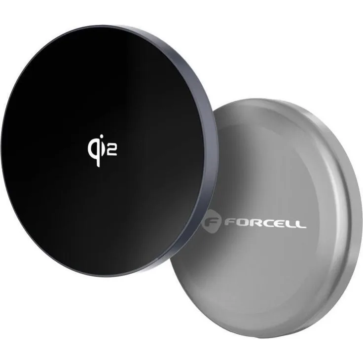 Forcell F-Energy Smart Charge, Kabelloses Ladegerät (20 W) mit Qi2- und MagSafe-Kompatibilität, Schwarz/Grau, inkl. 150 cm USB-C-Kabel