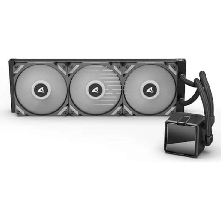 Sharkoon S60 ARGB AIO Black, 360-mm Wasserkühlung mit drei 120-mm-ARGB-PWM-Lüftern und Daisy-Chain-Anschlüssen – Bild 5