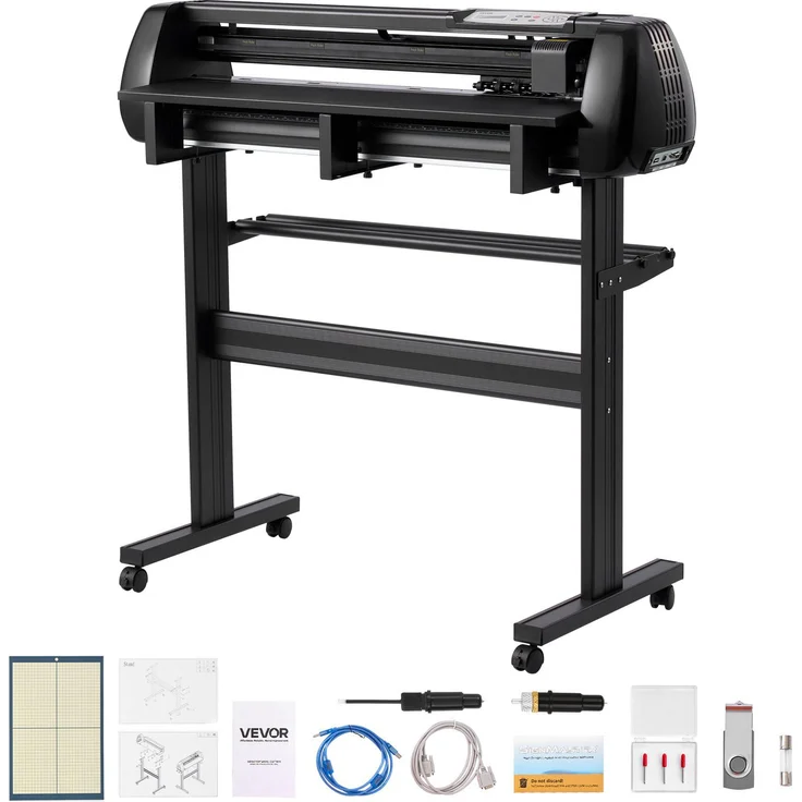 VEVOR Vinylschneidemaschine 87 cm, Plotter mit Doppelklingen und LED-Anzeige, inklusive Signmaster-Software, kompatibel mit Windows und macOS