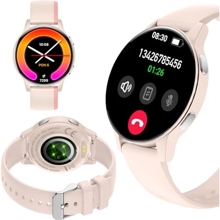 Forever Smartwatch JW-600, AMOLED-Display, IP67 wasserfest, Gesundheitsüberwachung, Powder Pink – Bild 1