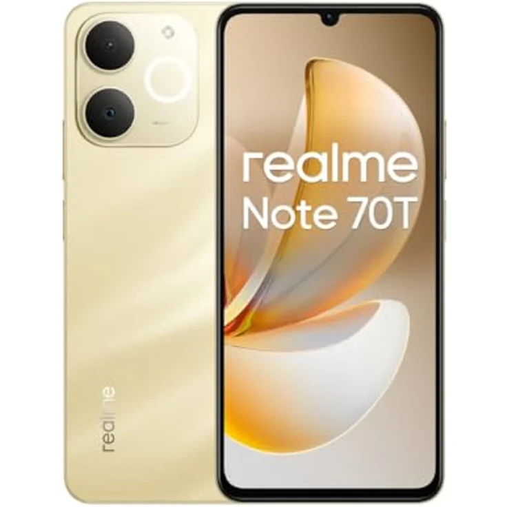 Realme 70T, Smartphone mit 256GB Speicher, 6.75 Zoll Display, 50 MP Dual-Kamera, Gold, Android™ 15, Dual-SIM, IP64 zertifiziert – Bild 1