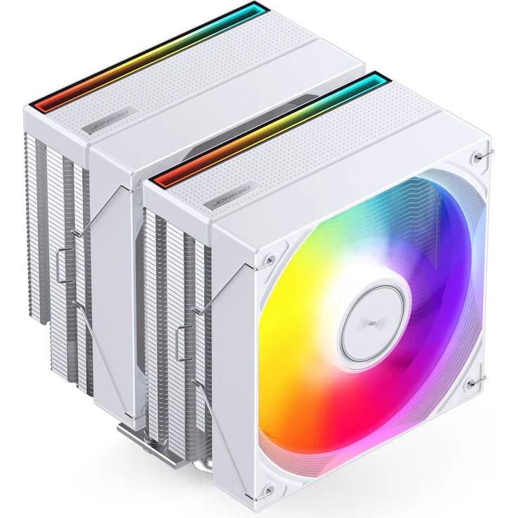 Jonsbo CB80 CPU-Kühler, Dual-Tower, 6 Heatpipes, 2 x 120mm PWM Lüfter, RGB-Beleuchtung, weiß