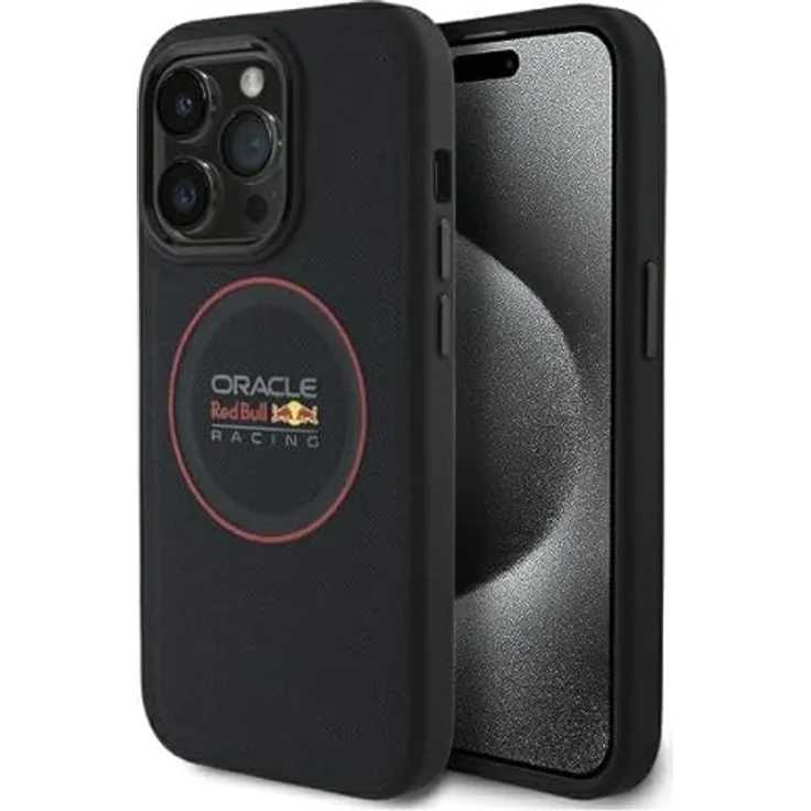 Red Bull RBHMP14L24PUILVR iPhone 14 Pro 6.1" Hardcase aus ökologischen Leder in Navy Blau mit MagSafe und rotem Ring