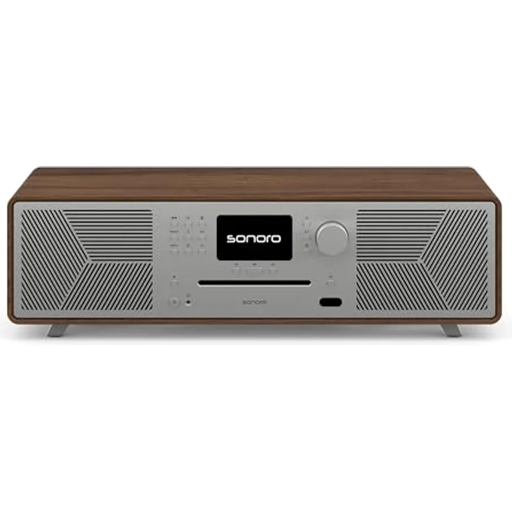 sonoro MEISTERSTÜCK (Gen.2) Kompaktanlage mit CD Player, Bluetooth & Internetradio (Airplay, Chromecast, Spotify, Tidal, FM, DAB+, USB) in Walnussfarbe – Bild 1