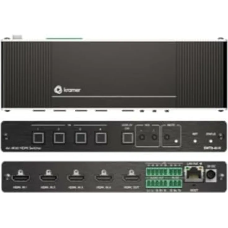 Kramer Electronics HDMI-Switch SWT3-41-H, mehrfarbig KVM-Switch mit kompakten Abmessungen 18,25 x 18,5 x 9,1 cm