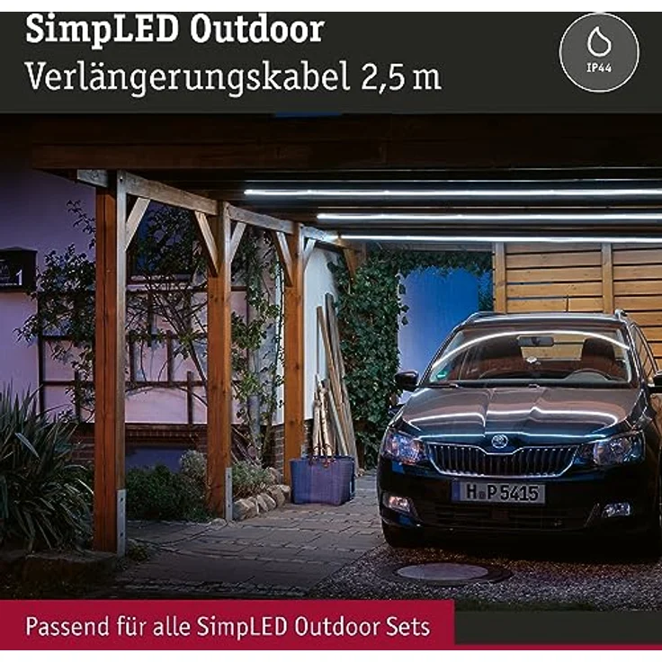 Paulmann 70525 SimpLED Zubehör LED Strip Verlängerungskabel Outdoor IP44 2,5m DC 24V Schwarz Kunststoff - Perfekte Ergänzung für spektakuläre Lichteffekte im Außenbereich – Bild 2