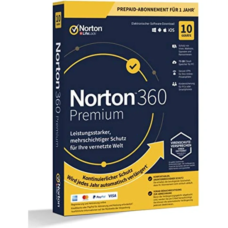 NORTON 360 PREMIUM *10-Geräte / 1-Jahr* inkl. 75GB