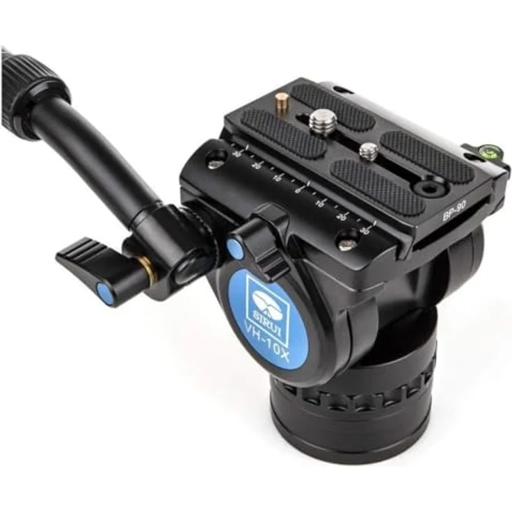 Sirui VH-10X Pro Fluid Videoneiger mit zusätzlicher Friktion für 360° Drehung, Arm verlängerbar, Aluminium, schwarz – Bild 2