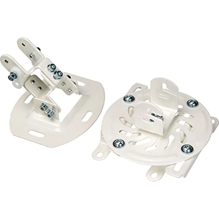 Hama Beamer Deckenhalterung (Beamerhalterung +/-15° neigbar und schwenkbar, 360° drehbare Halterung, Deckenhalter für Beamer und Projektor mit Kabelführung, Deckenabstand 15 cm, Traglast 13,5 kg) weiß