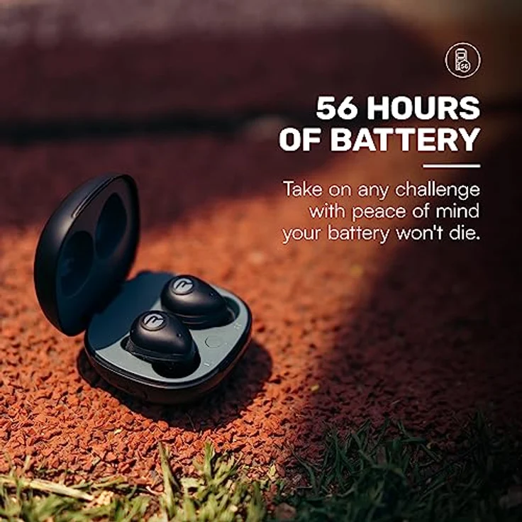Raycon Fitness True Wireless Bluetooth-Ohrhörer mit eingebautem Mikrofon 54 Stunden Akku IPX 7 wasserdicht und Ladebox mit Talk, Text und Play Bluetooth 5.2 Portable Sport (Lila) – Bild 3