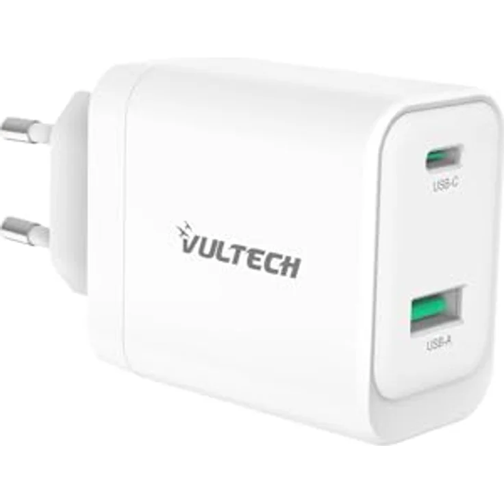Vultech CC45-1C1A, Universelles Typ-C Ladegerät Weiß mit QC3.0, PD, PPS, 45W Quick Charge für gleichzeitiges Laden – Bild 1