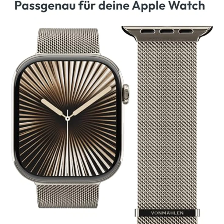 Vonmählen Milanese Loop 2 Armband Watch für Apple Watch, 44/45/46/49 mm, Desert Sand, versandkostenfrei – Bild 6