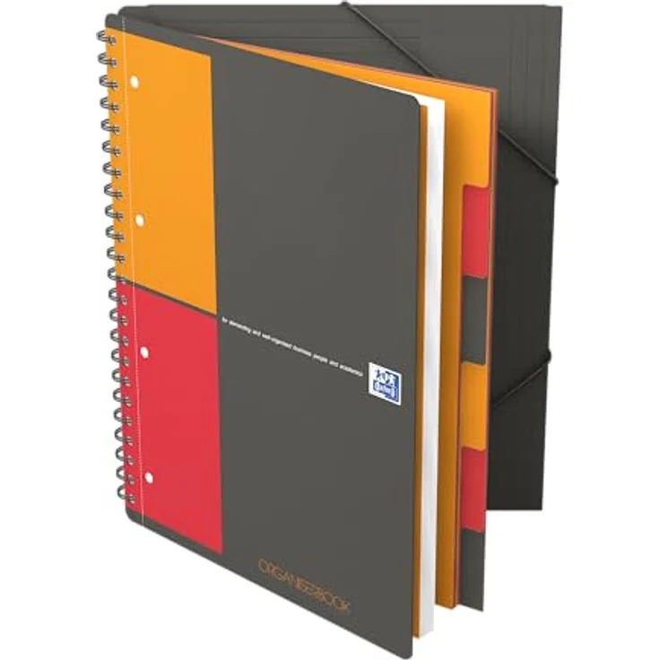 OXFORD Notizblock Kollegblock A4, 80g/qm mit 6 Trennblättern, 4-fach Lochung, schwarz, VE=80 Blatt – Bild 8
