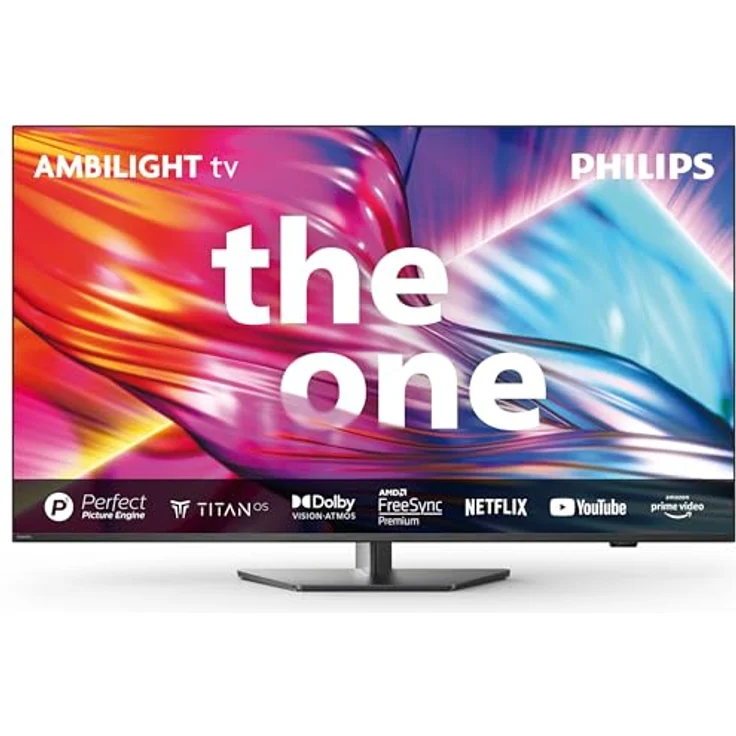 Philips Ambilight 50PUS8909 4K LED Smart TV, 50-Zoll Display mit Pixel-präziser Ultra HD Titan OS Plattform und Dolby Atmos-Klang. Funktioniert mit Alexa und Google Sprachassistent – Anthrazitgrau – Bild 1