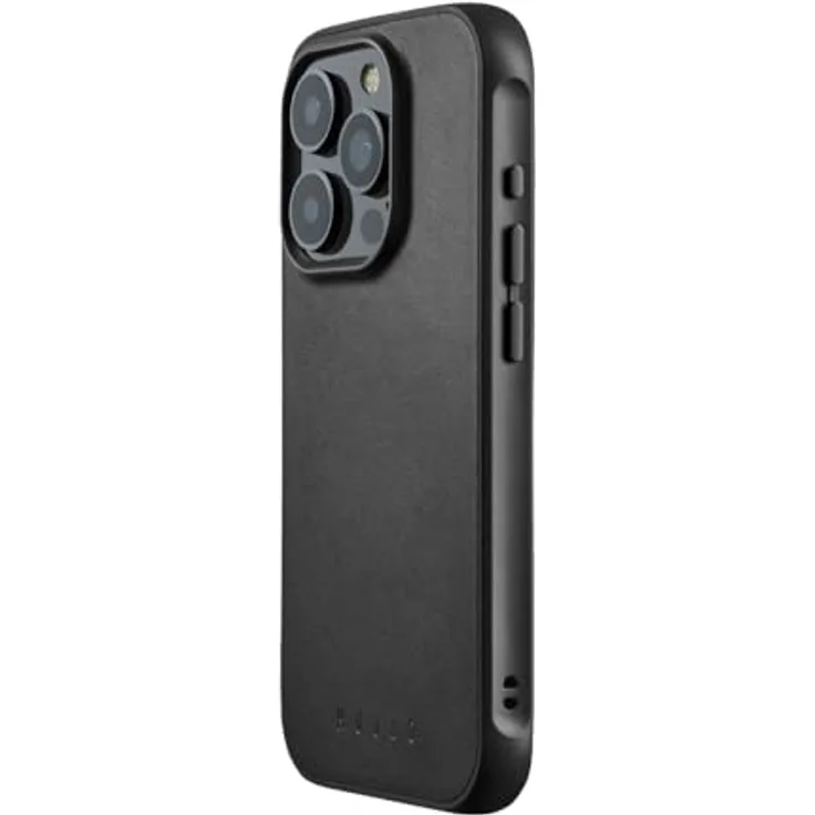 Mujjo Leather Shield Case iPhone 16 Pro Max Schwarz - Impactcore-Technologie, Magsafe-Leistung, europäisches Leder