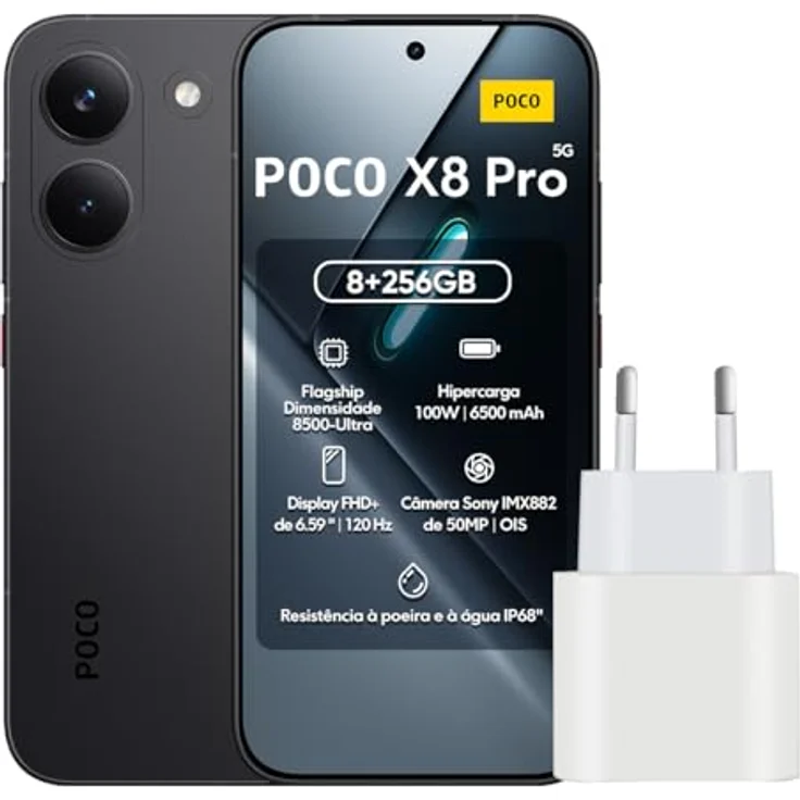 XIAOMI Poco X8 Pro, Smartphone mit 8 GB RAM, 256 GB Speicher, schwarz (ohne Netzteil) – Bild 1