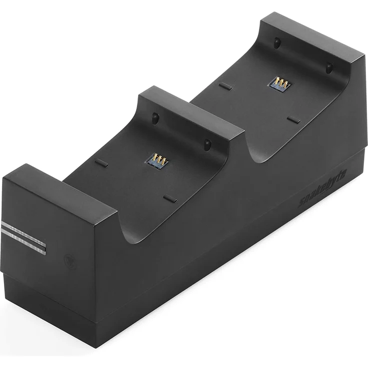 snakebyte Xbox One TWIN:CHARGE X - Ladegerät/Ladestation für Xbox One S/Xbox One X/Xbox One Elite Controller/Gamepads, 2 Akkus Wiederaufladbar 800 mAh, Dual Kanal Charge, LED-Ladezustandanzeige, Schwarz – Bild 1