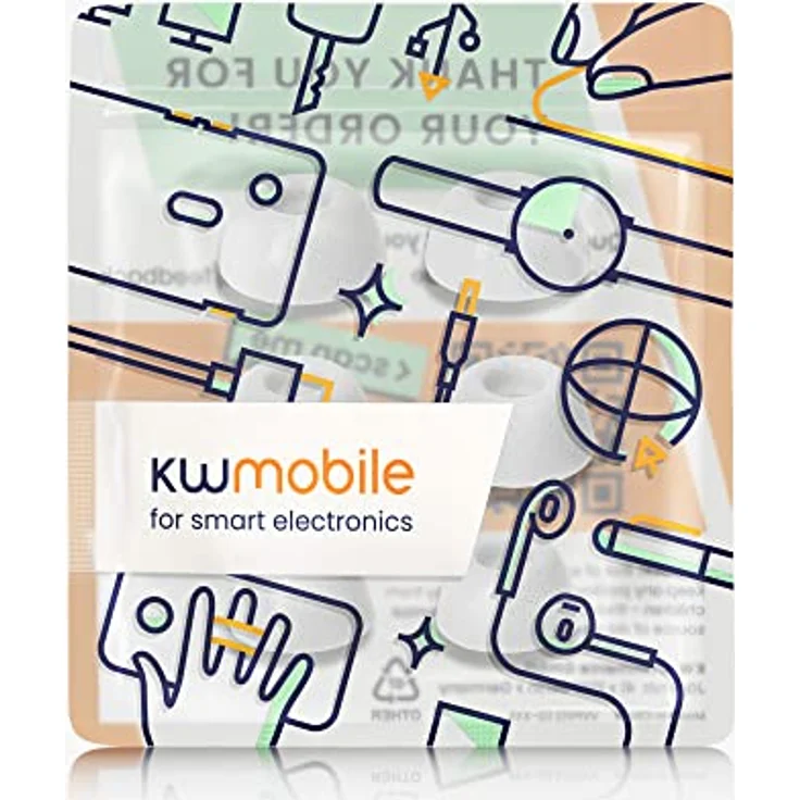 kwmobile 6X Ersatz In Ear Kopfhörer kompatibel mit Google Pixel Buds Pro, 3 Größen (S/M/L), Polster Ohrstöpsel, Memory-Schaum, Weiß – Bild 5