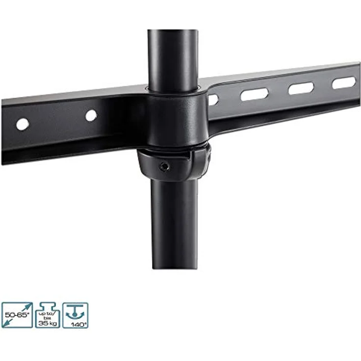 EasyLife - Design STAFFELEI Tripod TV-Stativ - Höhenverstellbar + Kabelmanagement - VESA bis 400x400 (Schwarz/Buche hell) – Bild 3