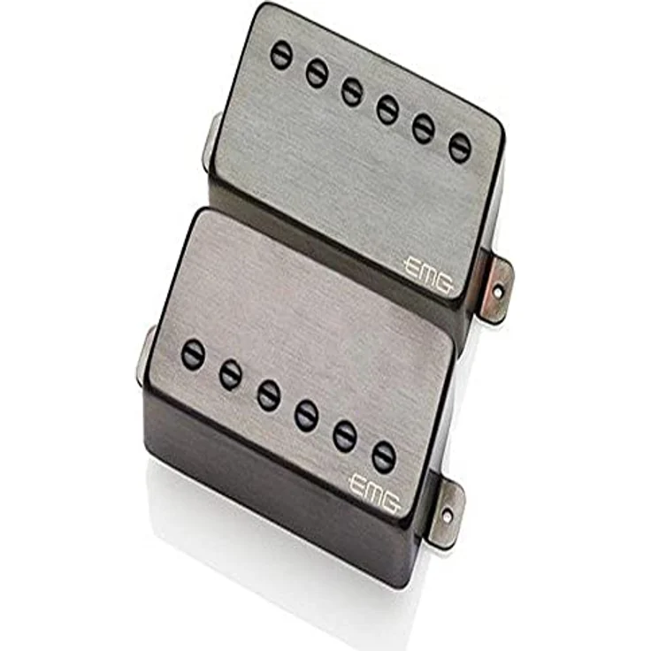 EMG Marty Friedman MF Set BRBC, Humbucker Tonabnehmer Set für E-Gitarre, passiv, brushed Black Chrome, hohe Ausgangsleistung – Bild 2