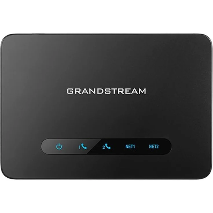 Grandstream HT812 V2, 2-Port SIP Adapter mit Gigabit NAT-Router und HD-Sprachqualität, schwarz