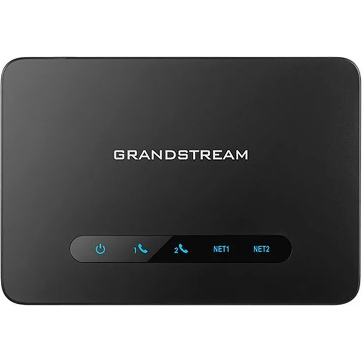 Grandstream HT812 V2, 2-Port SIP Adapter mit Gigabit NAT-Router und HD-Sprachqualität, schwarz