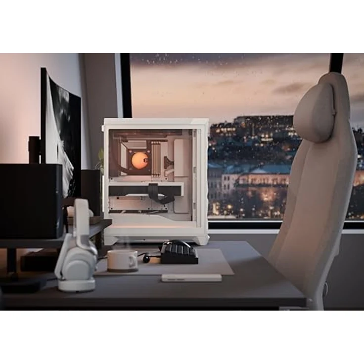 Fractal Design Meshify 3 RGB TG Clear, Midi-Tower PC-Gehäuse für E-ATX Mainboards, weiße Farbe, mit 3x 140-mm-Momentum-RGB-Lüftern und Tempered Glass Seitenteil – Bild 6