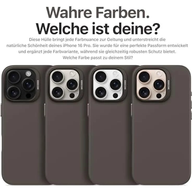 DECODED Smartphone-Hülle AntiMicrobial Silicone Backcover für iPhone 16 Pro, mit schlagfestem Polycarbonat, MagSafe-kompatibel, schwarz – Bild 4