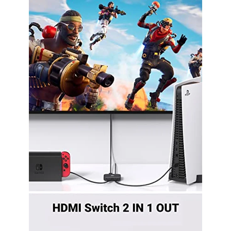 UGREEN HDMI Switch 4K 60Hz 2 in 1 Out HDMI 2.0 2 In 1 Out Umschalter kompatibel mit TV Stick, Xbox One/360, PS5 /PS4/PS3, DVD Blu-Ray Player, Laptop, PC, HDTV – Bild 2