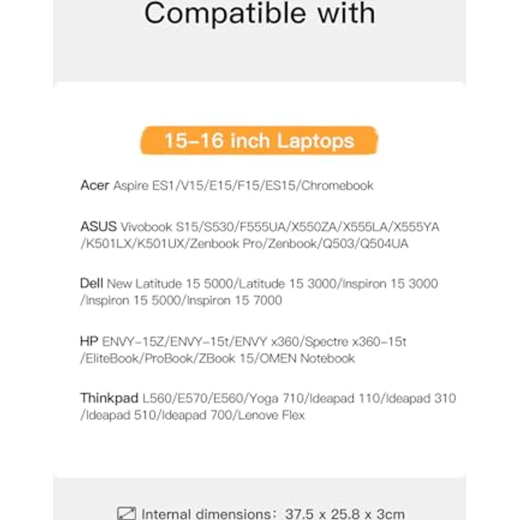 Inateck Laptop-Hülle 15.6 Zoll Laptoptasche Notebook Sleeve Schutzhülle, kompatibel mit den meisten 15-15.6 Zoll Laptops - Preisvergleich – Bild 2