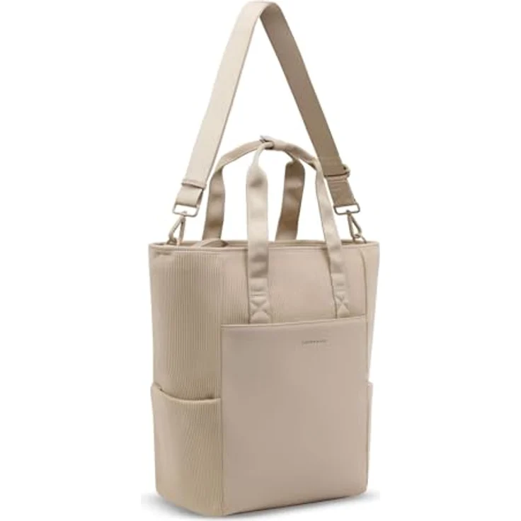 Kapten & Son Lindby Pro Cord Convertible Backpack, Rucksack mit Laptopfach 20L, Dusty Sand beige, vielseitig umwandelbar, komfortabel und robust – Bild 4