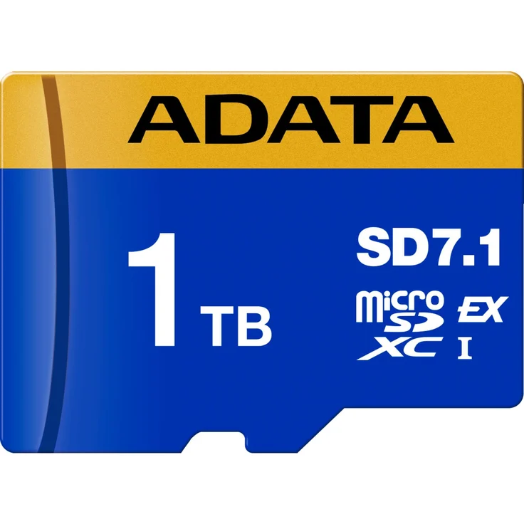 ADATA Premier Extreme microSDXC SD7.1 1 TB, Speicherkarte mit bis zu 800/700 MB/s, wasserdicht, stoßfest, blau/gelb
