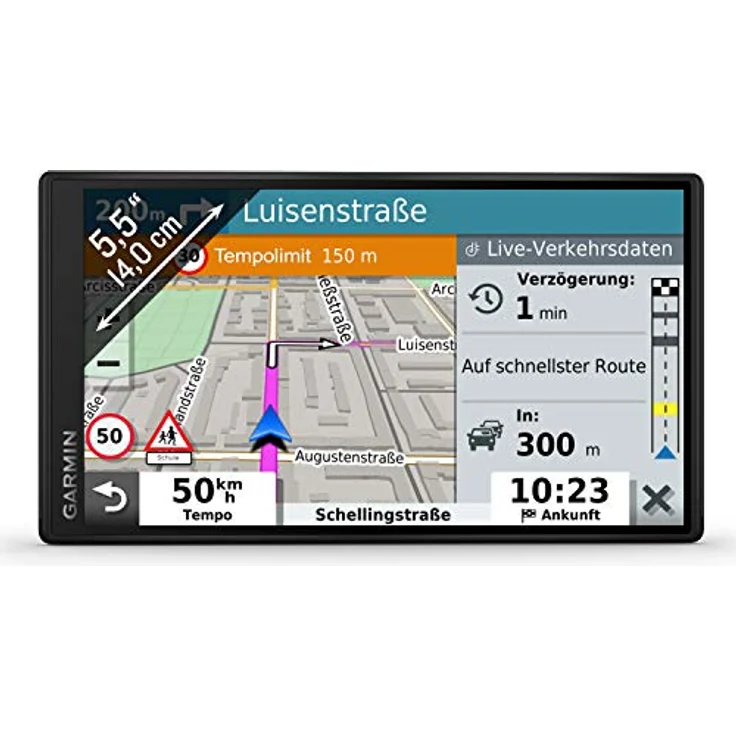 Garmin DriveSmart 55 MT-S EU, Navi mit rahmenlosem 5,5 Zoll Display, 3D-Navigationskarten, Live Traffic und WLAN-Updates – Bild 1