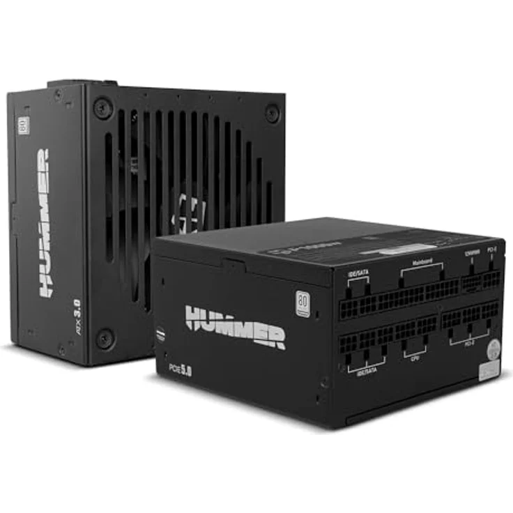 NOX Hummer P 1000W, 80 Plus Platinum ATX-Netzteil mit 1000W, EPS, S-ATA 3.0, ultra-leisem 140mm Lüfter, modulare Kabel, schwarz – Bild 1