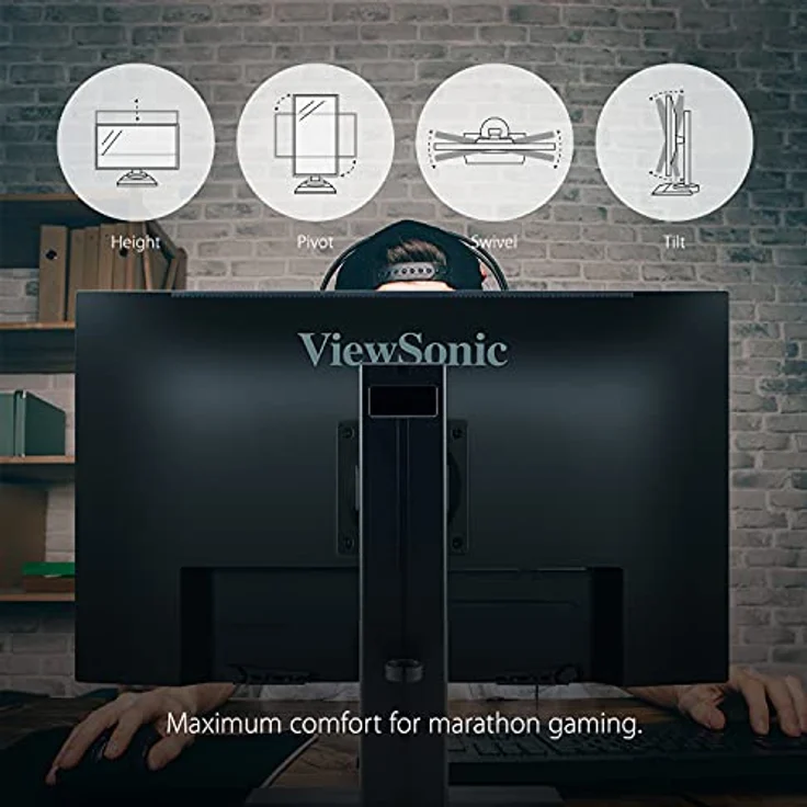 ViewSonic Omni XG2431 24 Zoll 1080p 0,5ms 240Hz Gaming Monitor in Schwarz mit AMD FreeSync Premium, Advanced Ergonomics, Eye Care, HDMI und DisplayPort für Esports – Bild 3