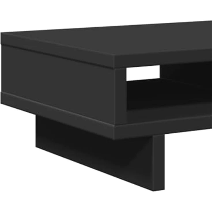 vidaXL Monitorständer Schwarz, 50x27x15 cm aus Holzwerkstoff mit 2 Fächern für zusätzlichen Stauraum – Bild 4