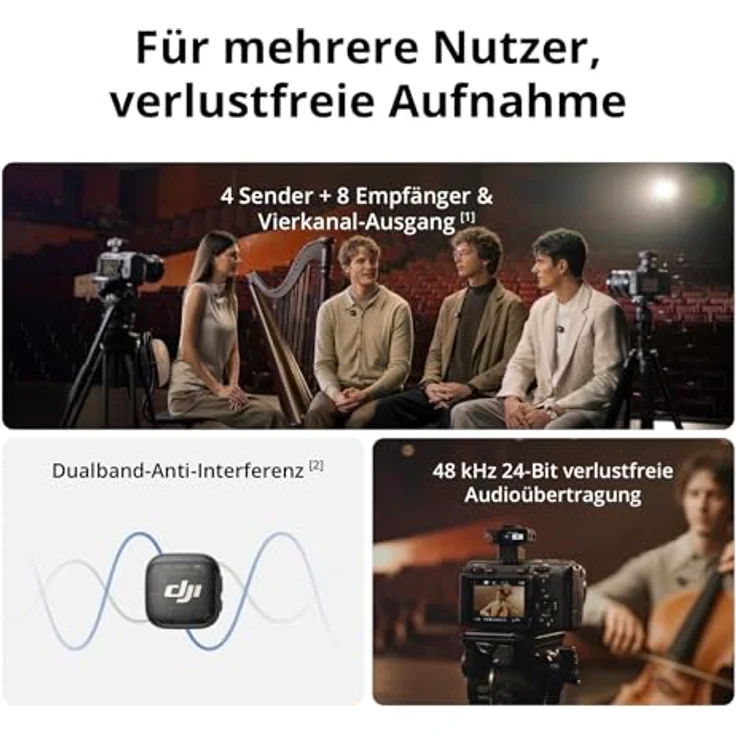 DJI Mic 3, Drahtloses Mikrofon mit 2 Sendern + 1 Empfänger + Ladeschale, Adaptive Gain-Steuerung, 28 Std. Nutzung, ideal für iPhone/Kamera/Android Vlogs – Bild 2