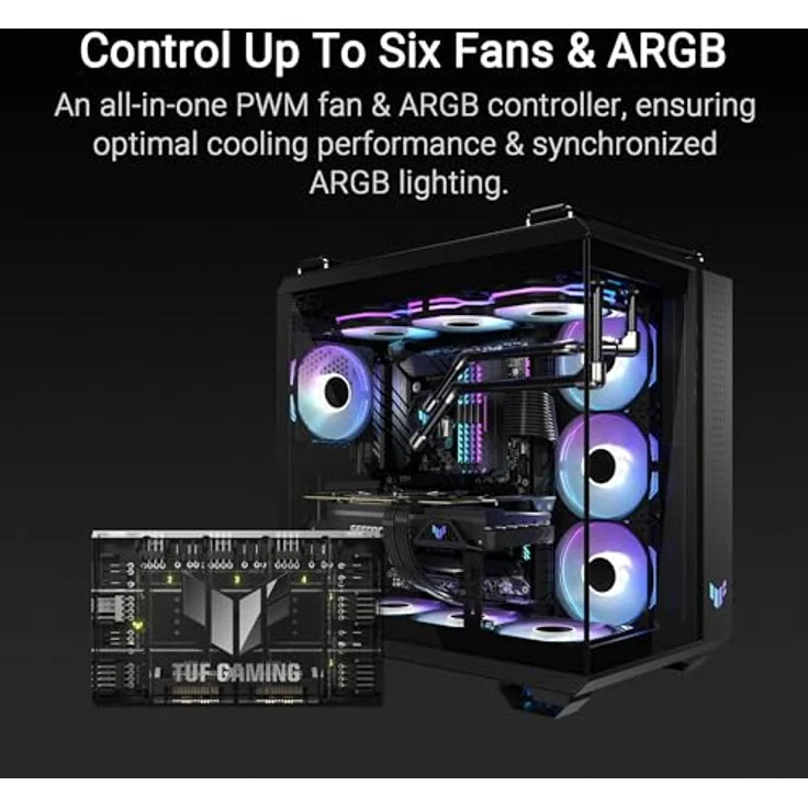 ASUS TUF Gaming ARGB PWM Lüfter Hub, effizienter Kühl-Hub für PC-Gehäuse mit RGB-Beleuchtung – Bild 2