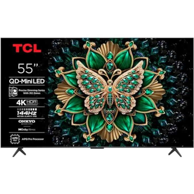 TCL 55C6K Mini LED 55 Zoll UltraHD 4K Fernseher mit Onkyo-Sound und Google TV