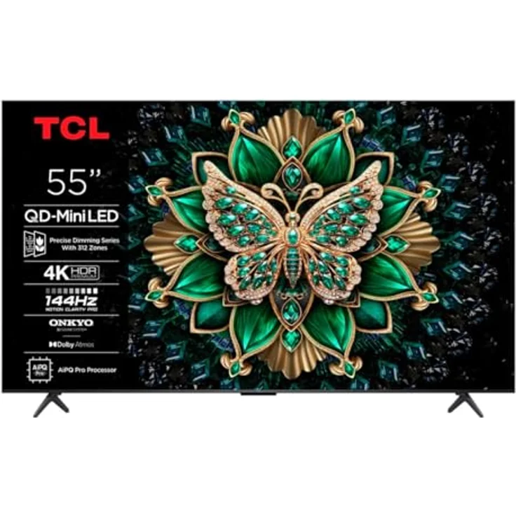 TCL 55C6K Mini LED 55 Zoll UltraHD 4K Fernseher mit Onkyo-Sound und Google TV