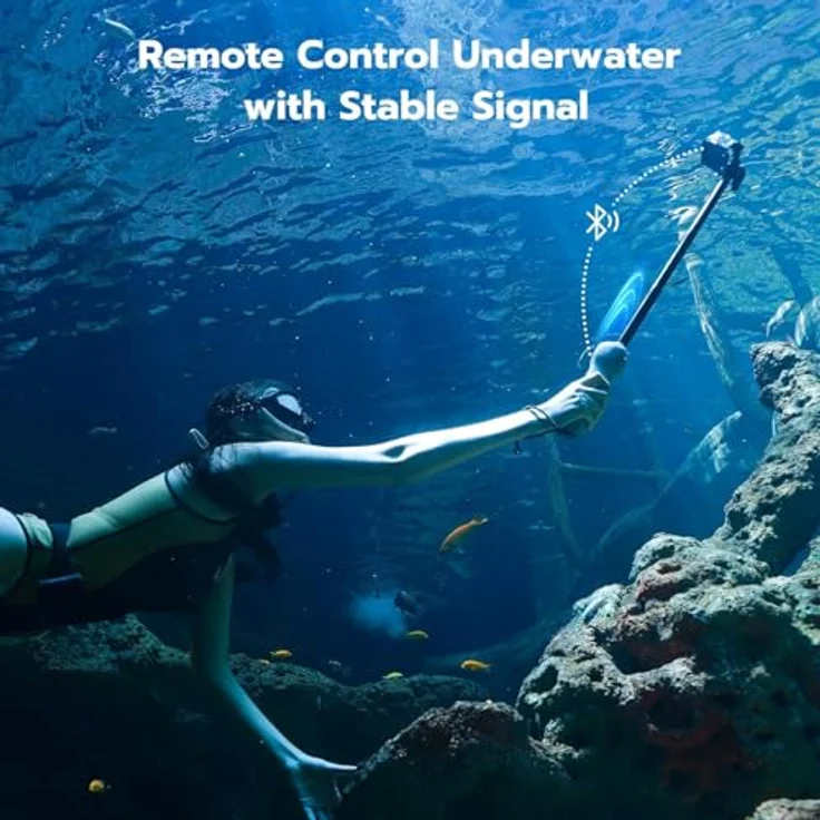 TELESIN Unterwasser-Selfie-Stick, Bluetooth-fähig, wasserdicht & ausziehbar, für GoPro Hero 12 11 10 9 8, in Schwarz – Bild 5
