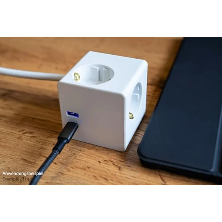 Kabelmeister Steckdosenverteiler, USB-C Port mit Power Delivery 3.0, kompakter Würfel in Weiß – Bild 4
